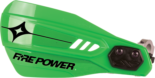 FIRE POWER Open Handguard Green – Slim, Durable Composite Motorcycle Hand Shield - Kelly Motorsports