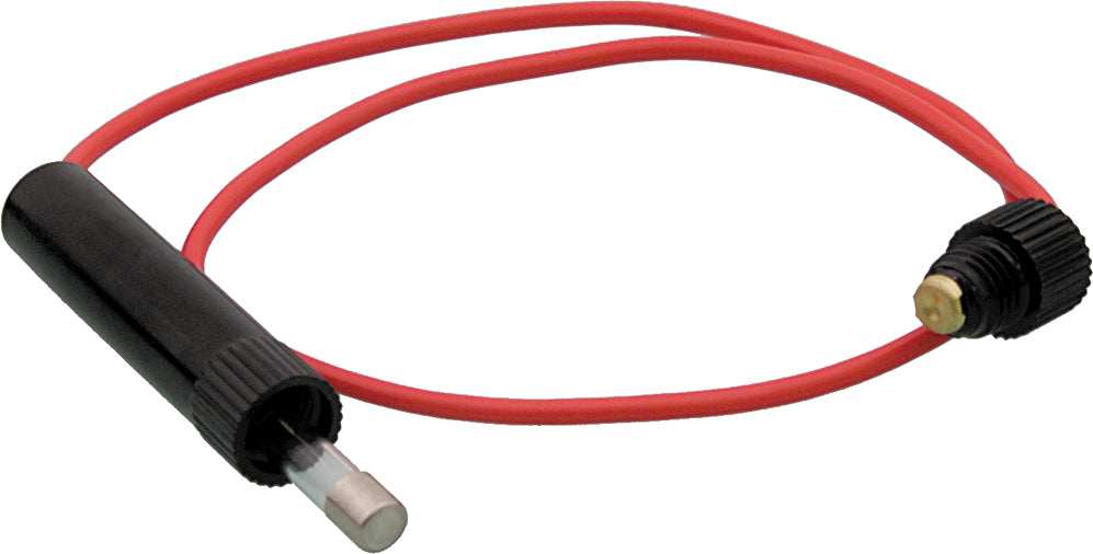 FIRE POWER Part 01 - 127 - 04 In - Line Fuse Holder with 9 Amp Fuse and 6 - Inch 16 - Gauge Wire - Kelly Motorsports
