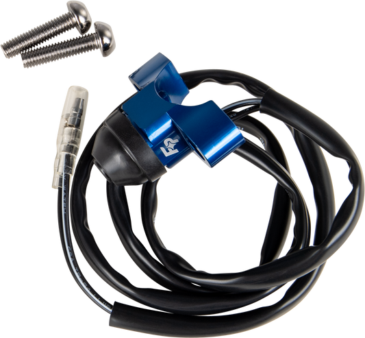 FIRE POWER Perch Mount Kill Switch Space Saver for Motorcycles - Blue (Part Number 57 - 5032) - Kelly Motorsports