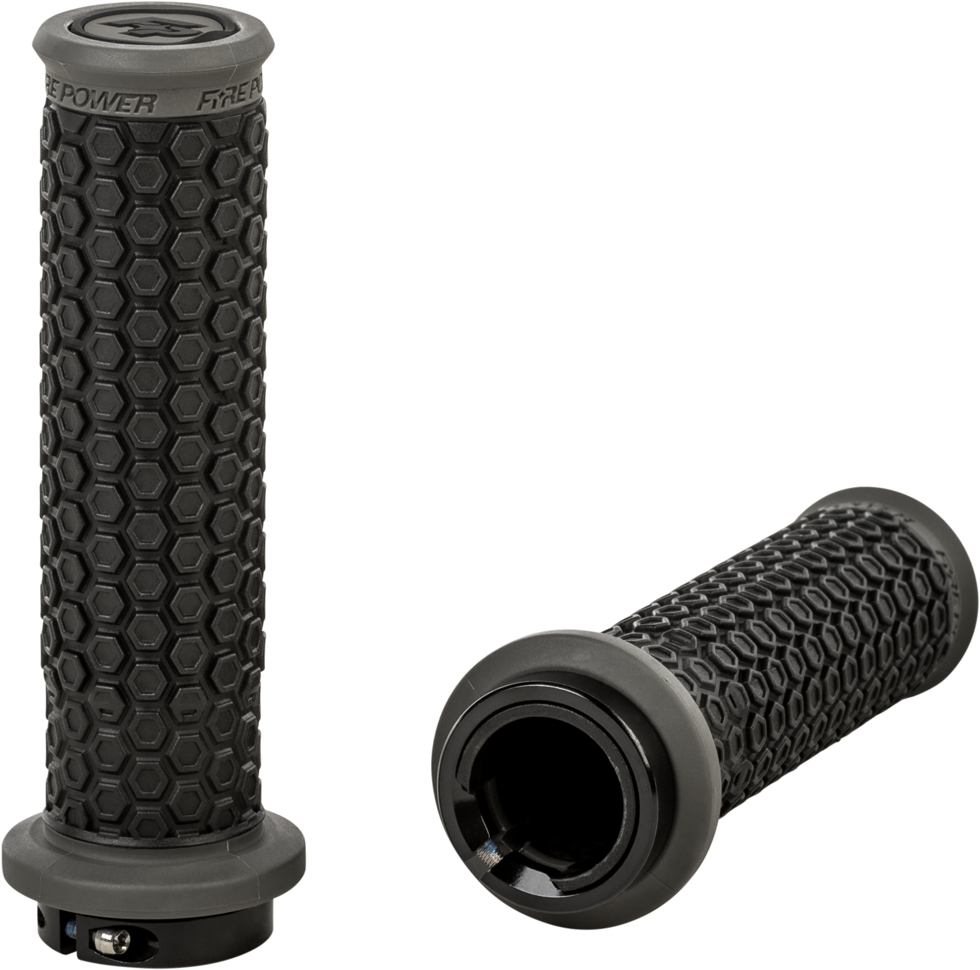 Fire Power Pilot ATV Lock - On Grips Black and Gray - Model 24 - 0109 - Kelly Motorsports