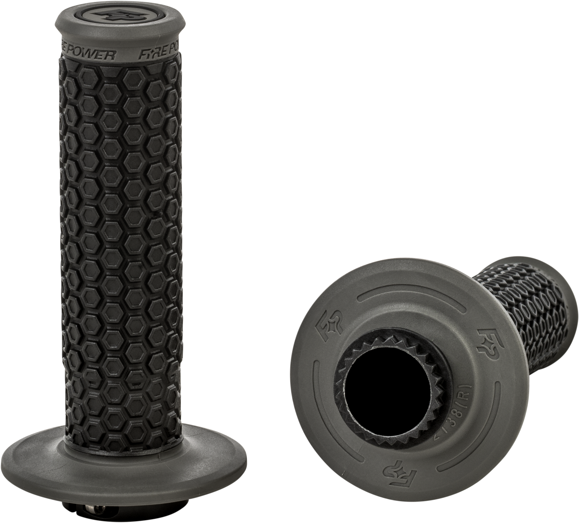 FIRE POWER Pilot MX Lock - On Grips Black/Gray - Easy Install, Secure Fit for Motorcycles - Kelly Motorsports