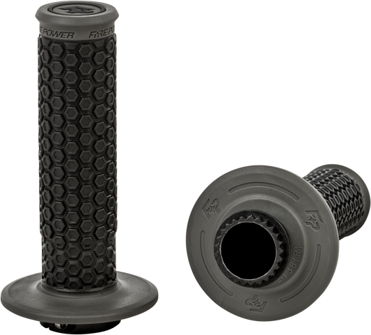 FIRE POWER Pilot MX Lock - On Grips Black/Gray - Easy Install, Secure Fit for Motorcycles - Kelly Motorsports