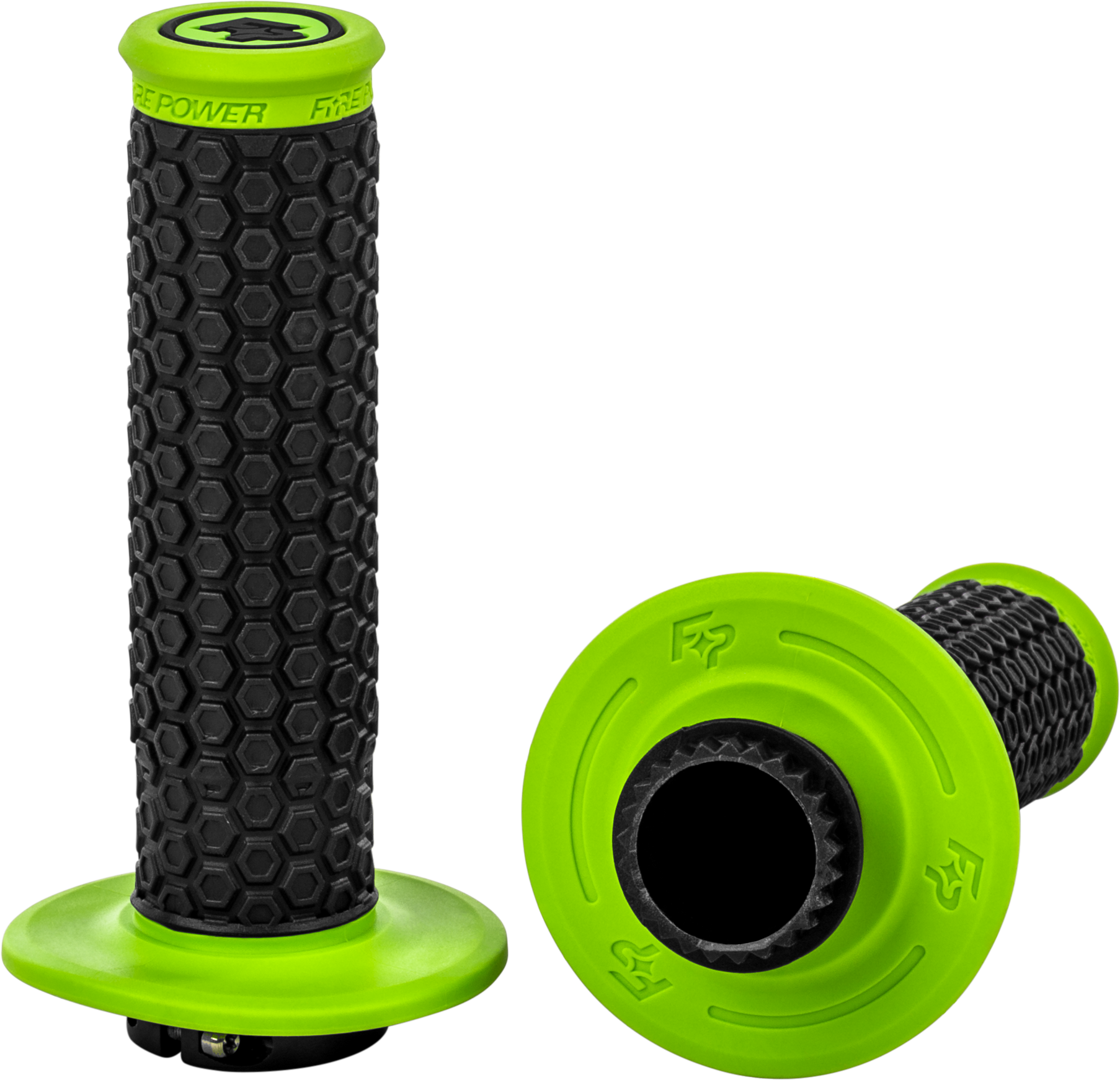 FIRE POWER Pilot MX Lock - On Grips Green – Easy Install, Durable Aluminum, Universal Fit - Kelly Motorsports