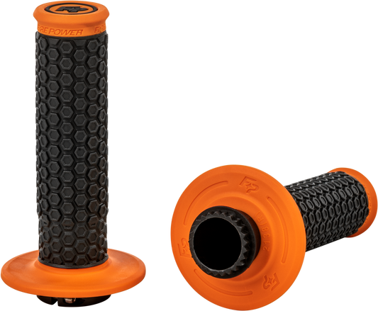FIRE POWER Pilot MX Lock - On Grips Orange - Easy Installation, Durable Aluminum Ring, Universal Fit - Kelly Motorsports