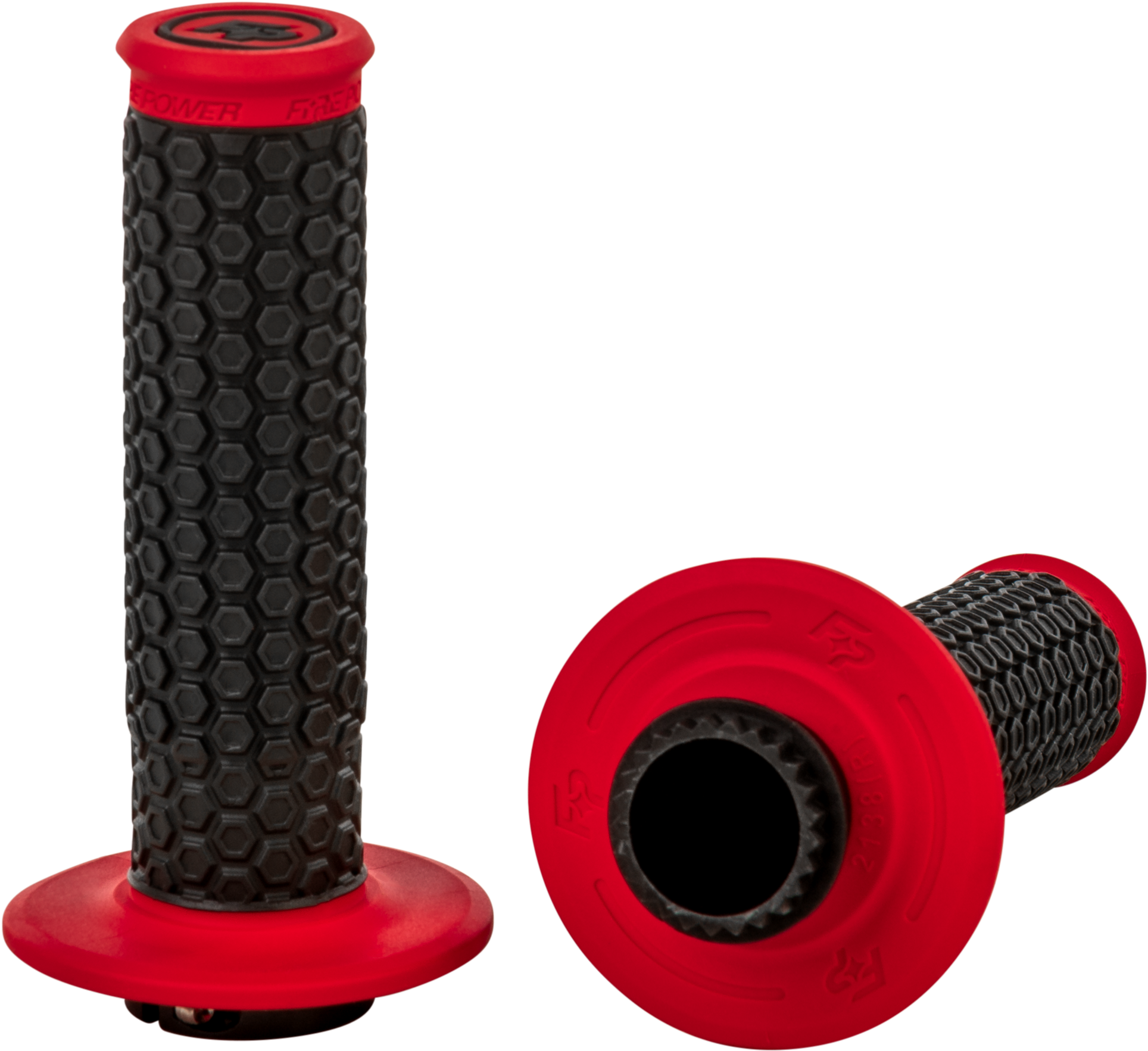 FIRE POWER Pilot MX Lock - On Grips - Red - Kelly Motorsports