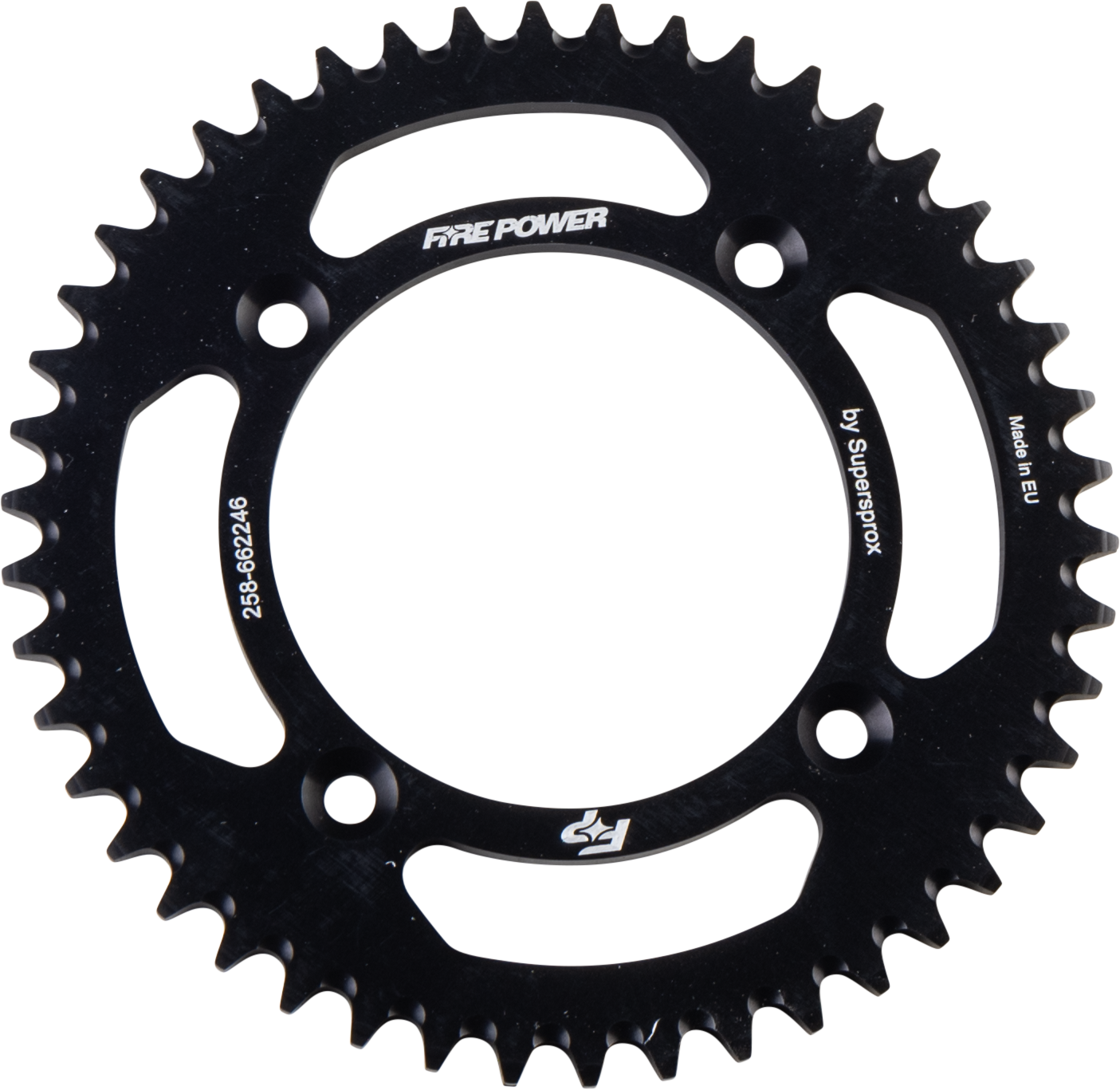 FIRE POWER Rear Aluminum Sprocket 46 Teeth - Black Anodized for Lightweight Performance - Kelly Motorsports