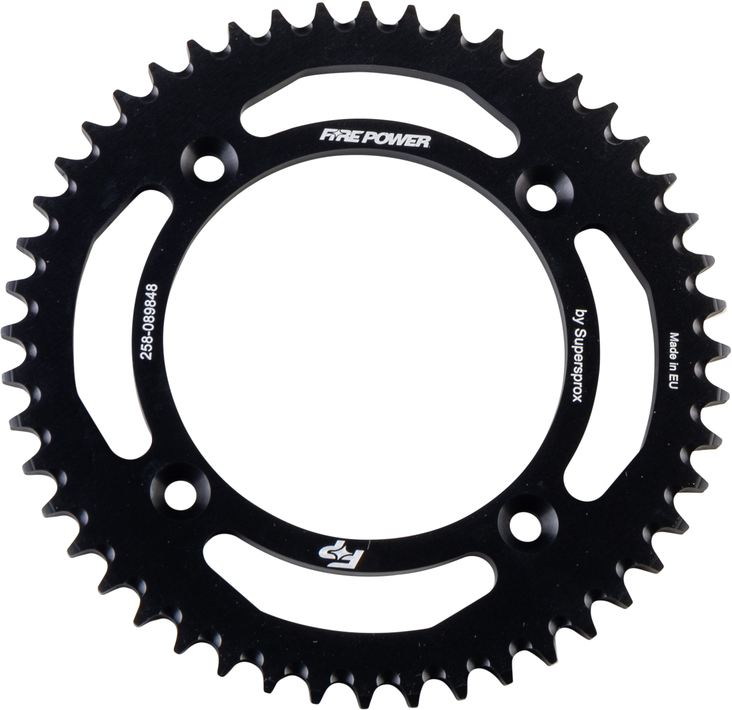 FIRE POWER Rear Aluminum Sprocket 48T for Gas - Gas MC 85 (Part Number FPA - 898 - 48 - BLK) - Kelly Motorsports