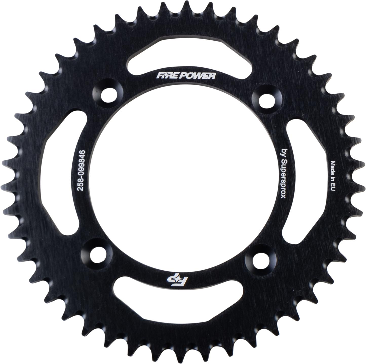 FIRE POWER Rear Sprocket Aluminum 46T Black - Lightweight and Durable Motorcycle Part - Kelly Motorsports