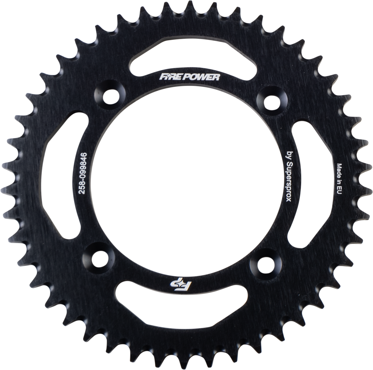 FIRE POWER Rear Sprocket Aluminum 46T Black - Lightweight and Durable Motorcycle Part - Kelly Motorsports