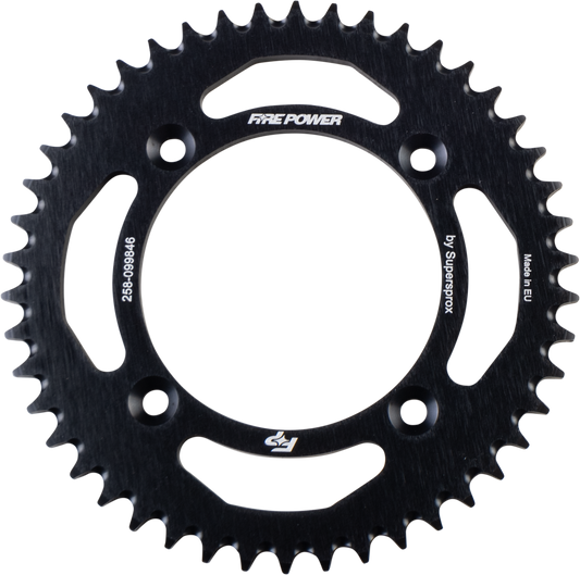 FIRE POWER Rear Sprocket Aluminum 46T Black - Lightweight and Durable Motorcycle Part - Kelly Motorsports