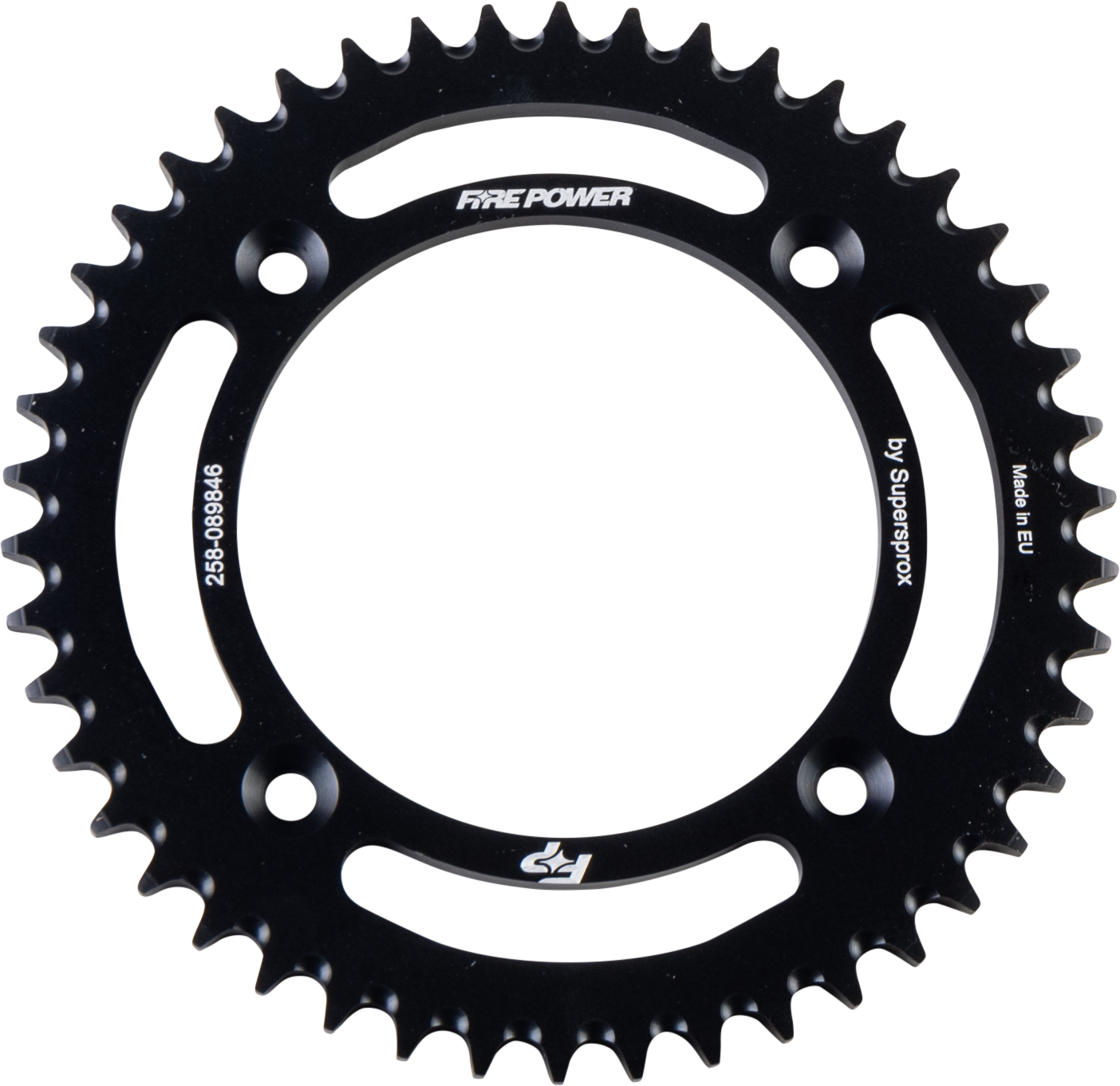 FIRE POWER Rear Sprocket Aluminum 46T for Gas - Gas MC 85 - Model FPA - 898 - 46 - BLK - Kelly Motorsports