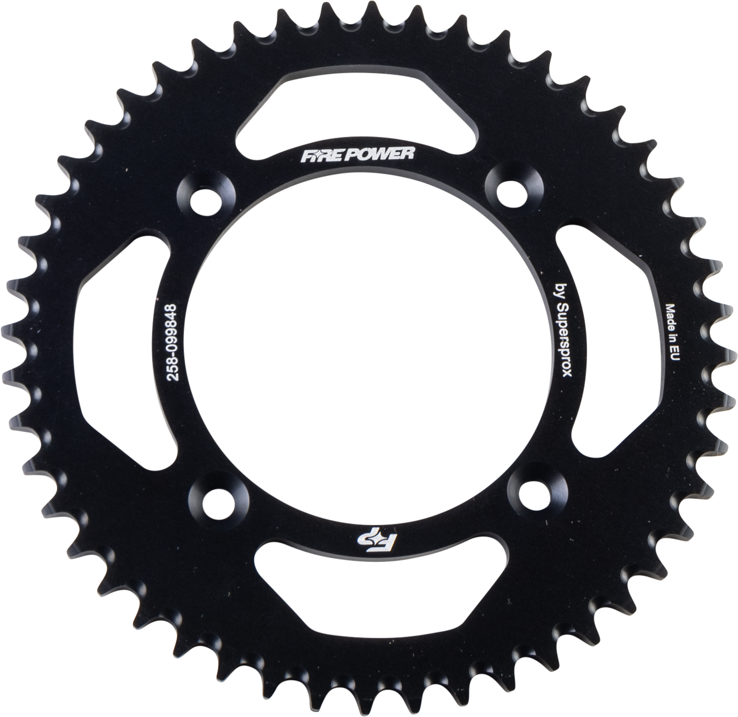 FIRE POWER Rear Sprocket Aluminum 48T Black for Enhanced Motorcycle Performance - Kelly Motorsports