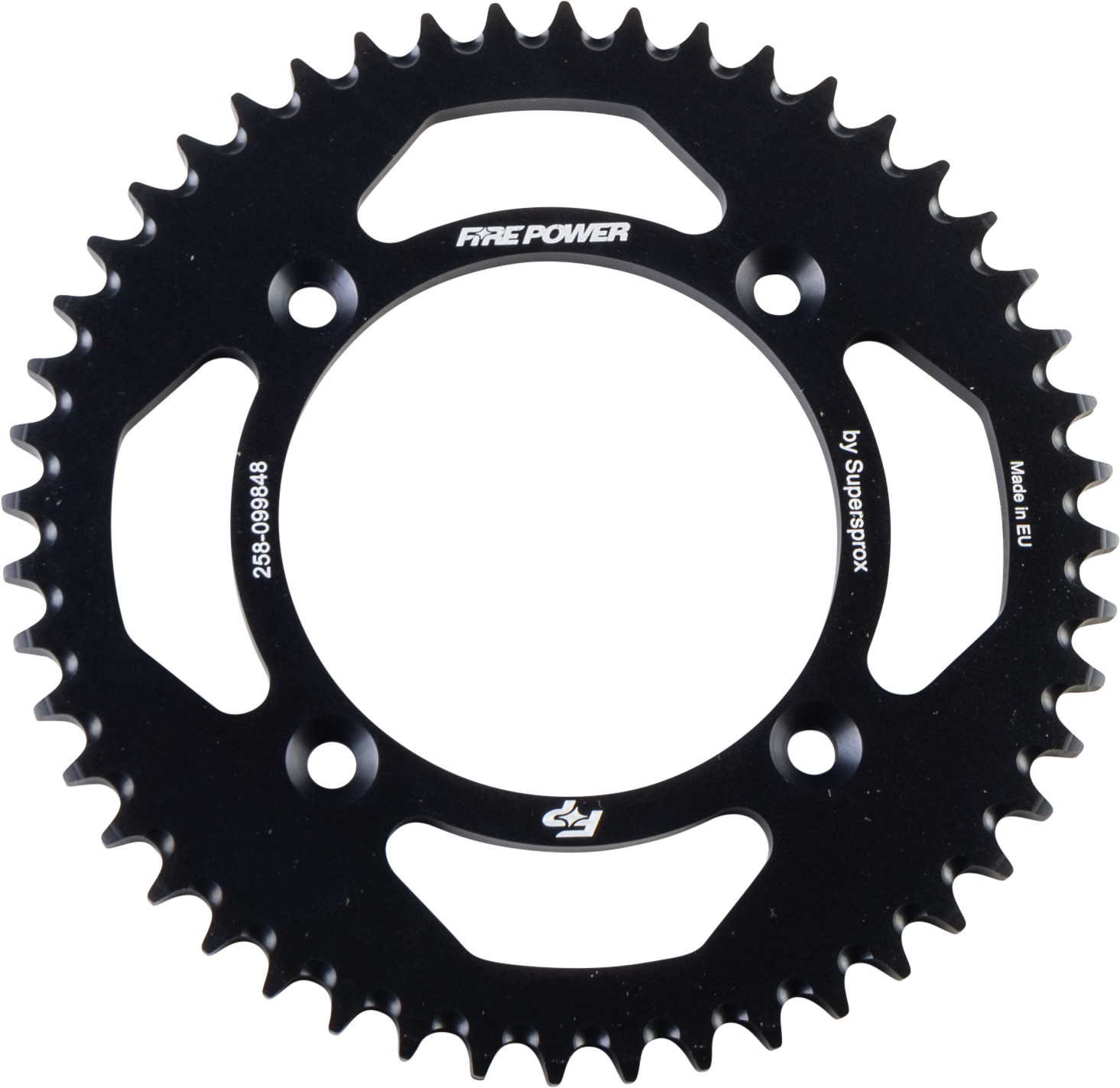 FIRE POWER Rear Sprocket Aluminum 48T Black for Enhanced Motorcycle Performance - Kelly Motorsports