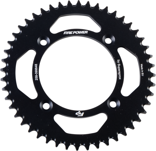 FIRE POWER Rear Sprocket Aluminum 48T Black for Enhanced Motorcycle Performance - Kelly Motorsports