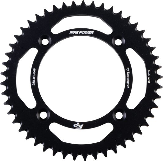 FIRE POWER Rear Sprocket Aluminum 49T Black for Gas - Gas MC 85 Models - Kelly Motorsports