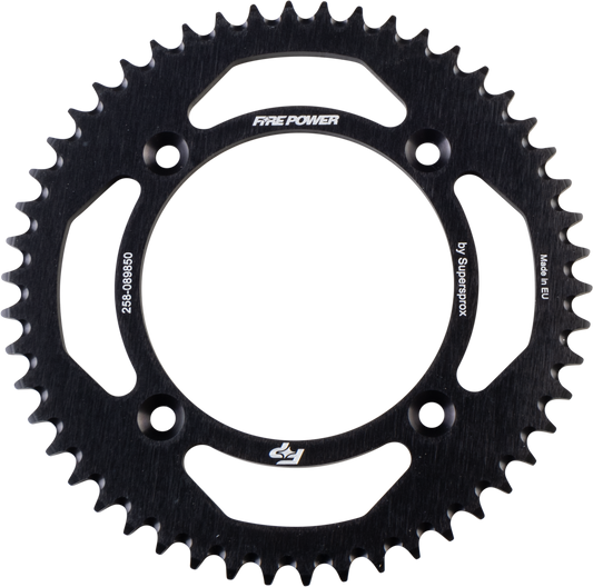 FIRE POWER Rear Sprocket Aluminum 50T Black for Gas - Gas MC 85 (2021 - 2024) - Kelly Motorsports