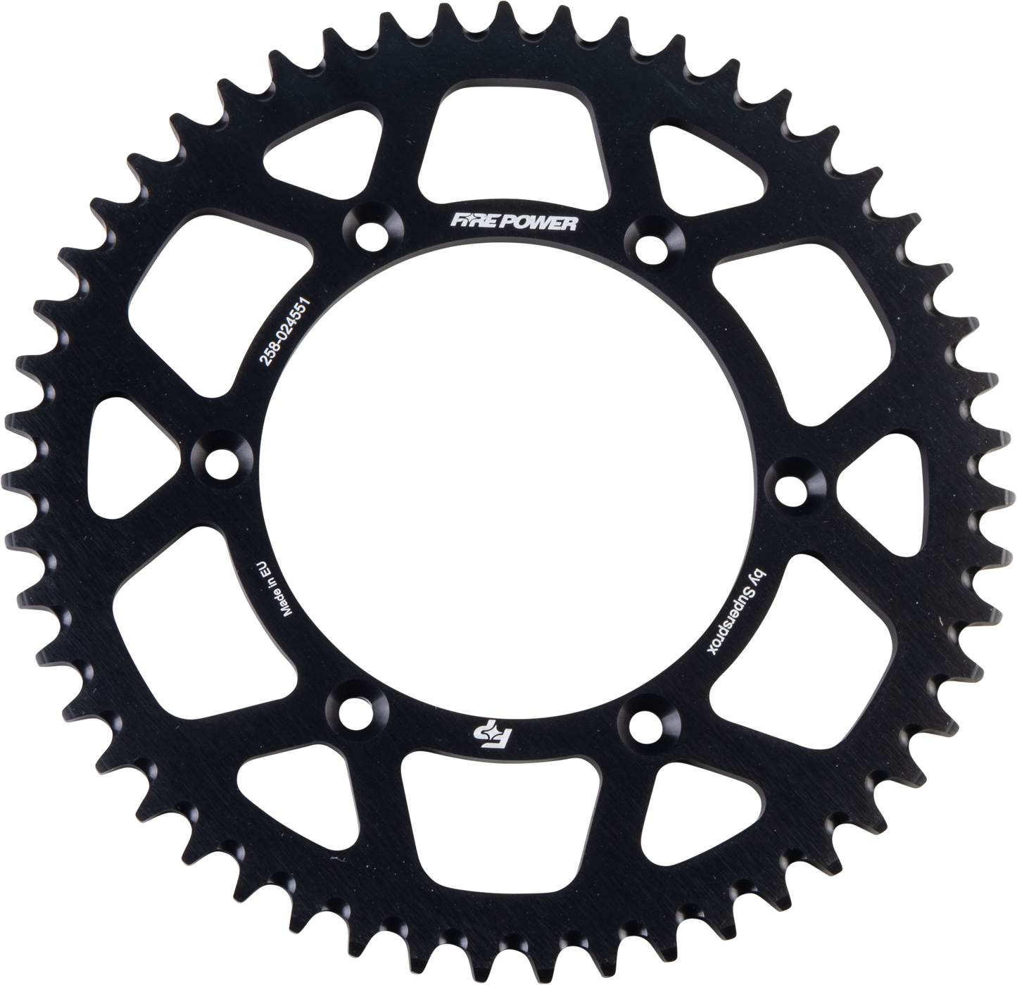 FIRE POWER Rear Sprocket Aluminum 51T Black for Enhanced Motorcycle Performance - Kelly Motorsports