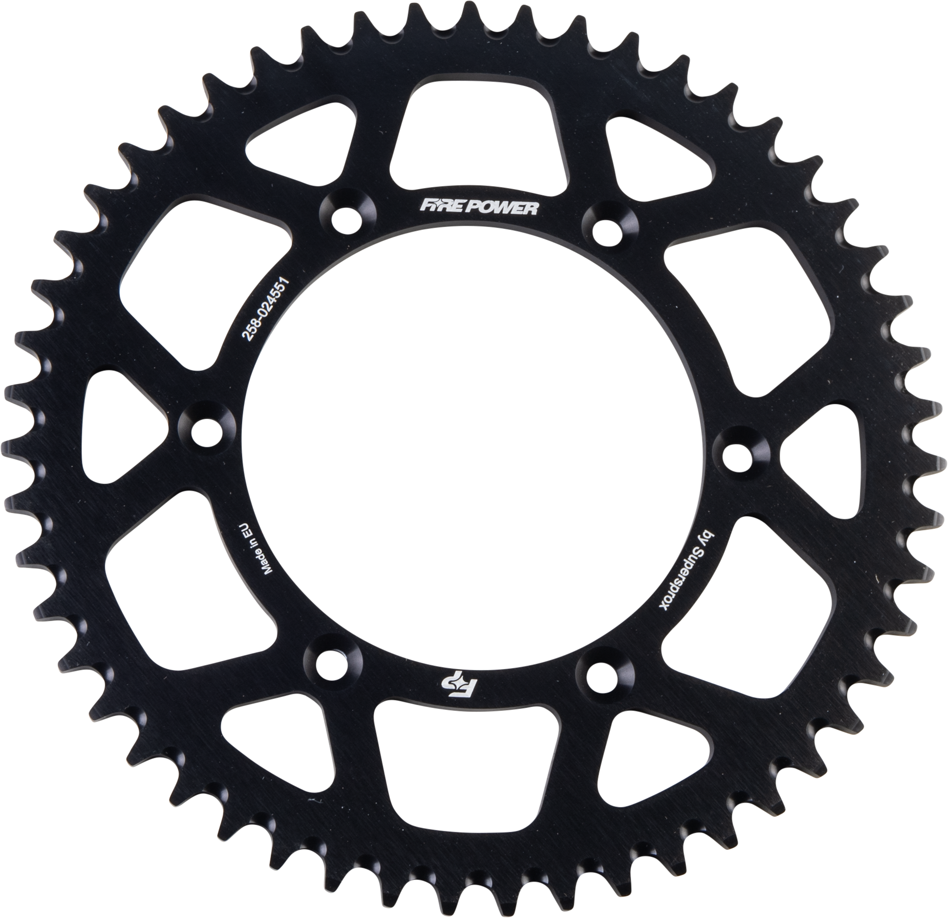 FIRE POWER Rear Sprocket Aluminum 51T Black for Enhanced Motorcycle Performance - Kelly Motorsports