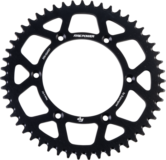 FIRE POWER Rear Sprocket Aluminum 51T Black for Enhanced Motorcycle Performance - Kelly Motorsports