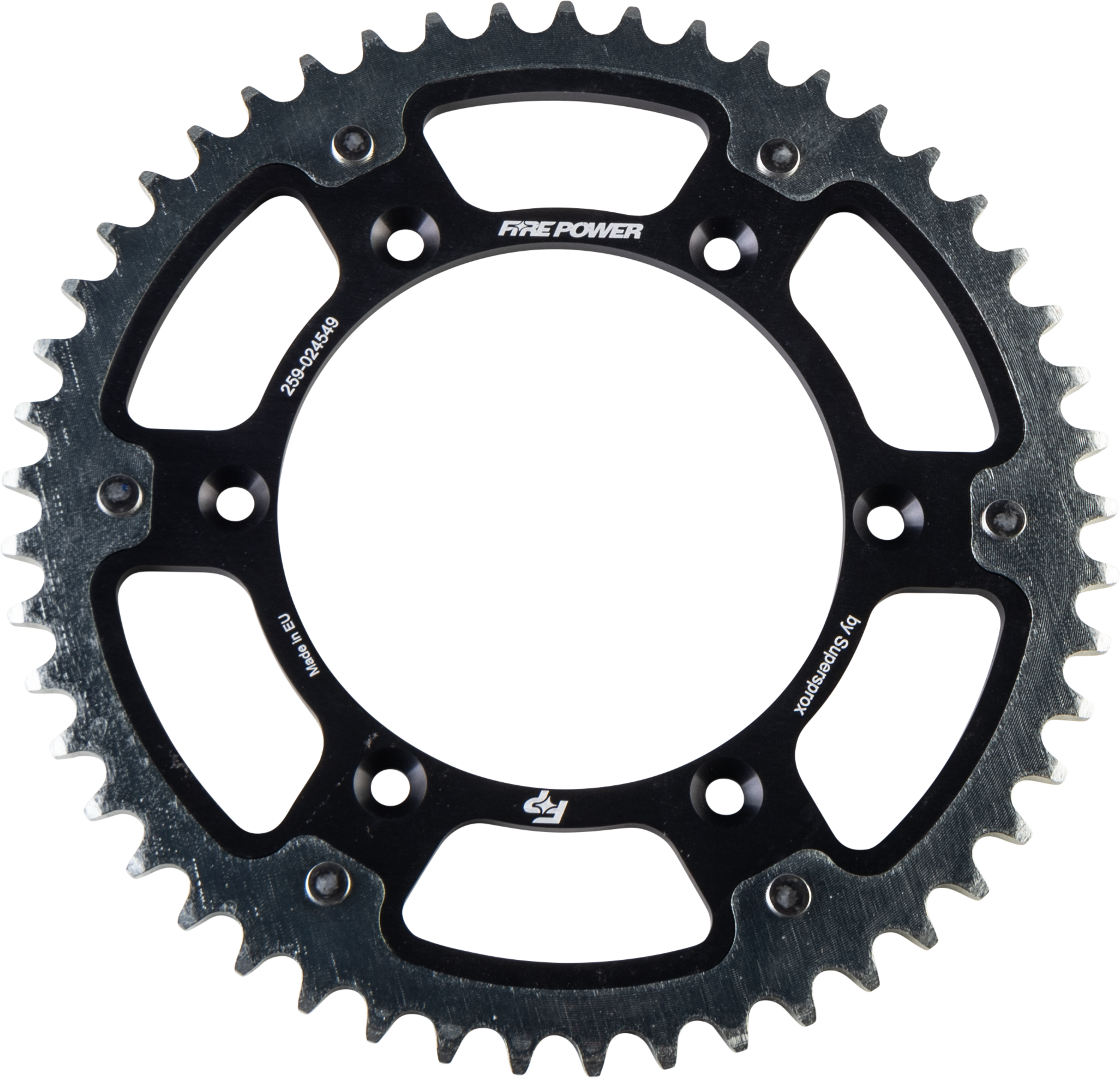 FIRE POWER Rear Sprocket Hybrid 49 - tooth Black/Silver - FPH - 245 - 49 - BLK - Kelly Motorsports