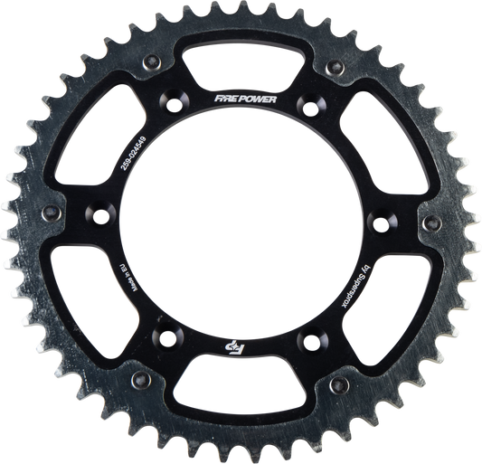 FIRE POWER Rear Sprocket Hybrid 49 - tooth Black/Silver - FPH - 245 - 49 - BLK - Kelly Motorsports