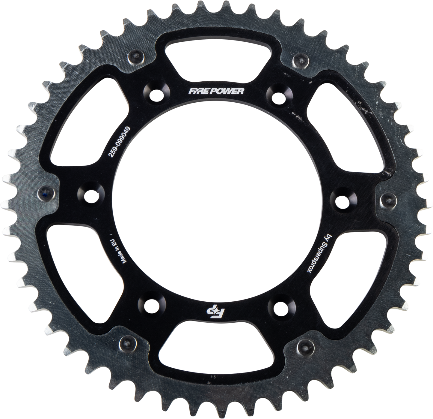 FIRE POWER Rear Sprocket Hybrid 49T Black/Silver for Gas - Gas Models - Part FPH - 990 - 49 - BLK - Kelly Motorsports