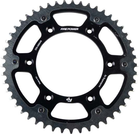 FIRE POWER Rear Sprocket Hybrid 49T Black/Silver for Gas - Gas Models - Part FPH - 990 - 49 - BLK - Kelly Motorsports