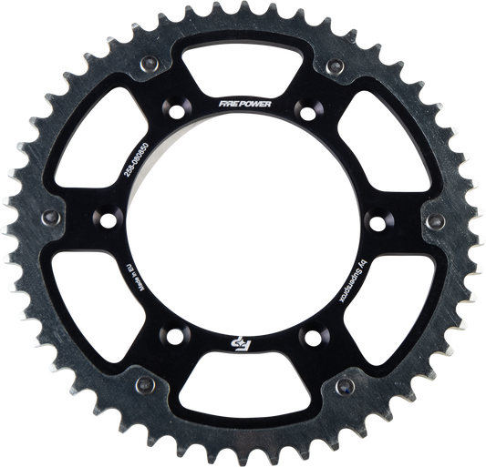FIRE POWER Rear Sprocket Hybrid 50T Black/Silver for 2003 Kawasaki KLX400R - Kelly Motorsports