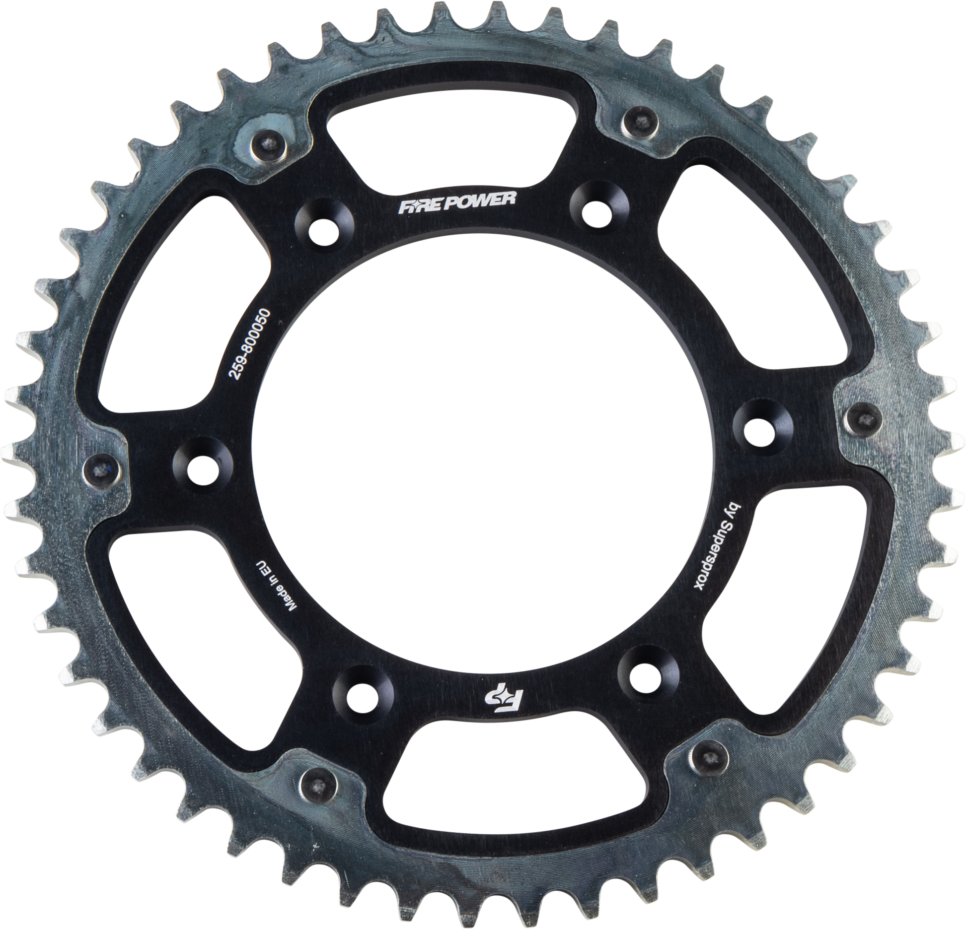 FIRE POWER Rear Sprocket Hybrid 50T Black/Silver for Beta Motorcycle Models FPH - 8000 - 50 - BLK - Kelly Motorsports
