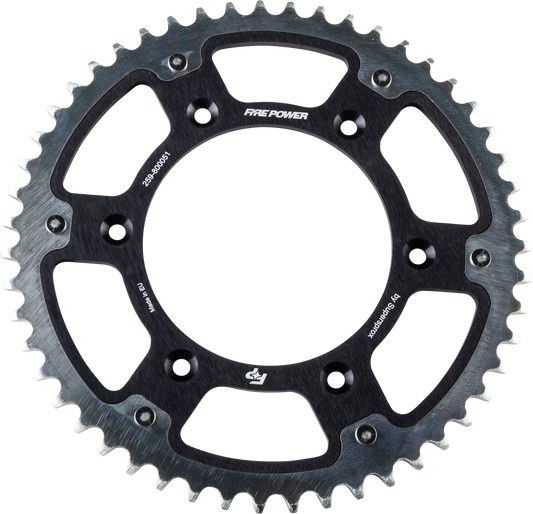 FIRE POWER Rear Sprocket Hybrid 51T Black/Silver for Beta - Part Number FPH - 8000 - 51 - BLK - Kelly Motorsports