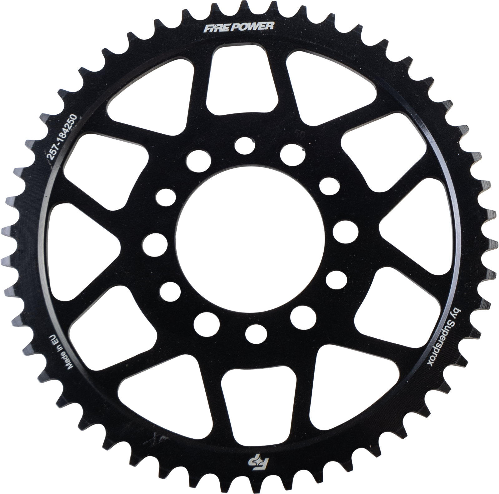 FIRE POWER Rear Sprocket Steel 50T Black (Part Number: FPS - 1842 - 50 - BLK) - Kelly Motorsports