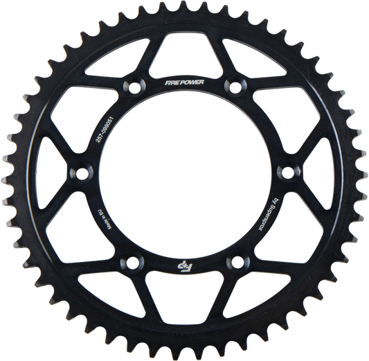 FIRE POWER Rear Sprocket Steel 51T Black for Gas - Gas 2021 - 2022 Models - Kelly Motorsports