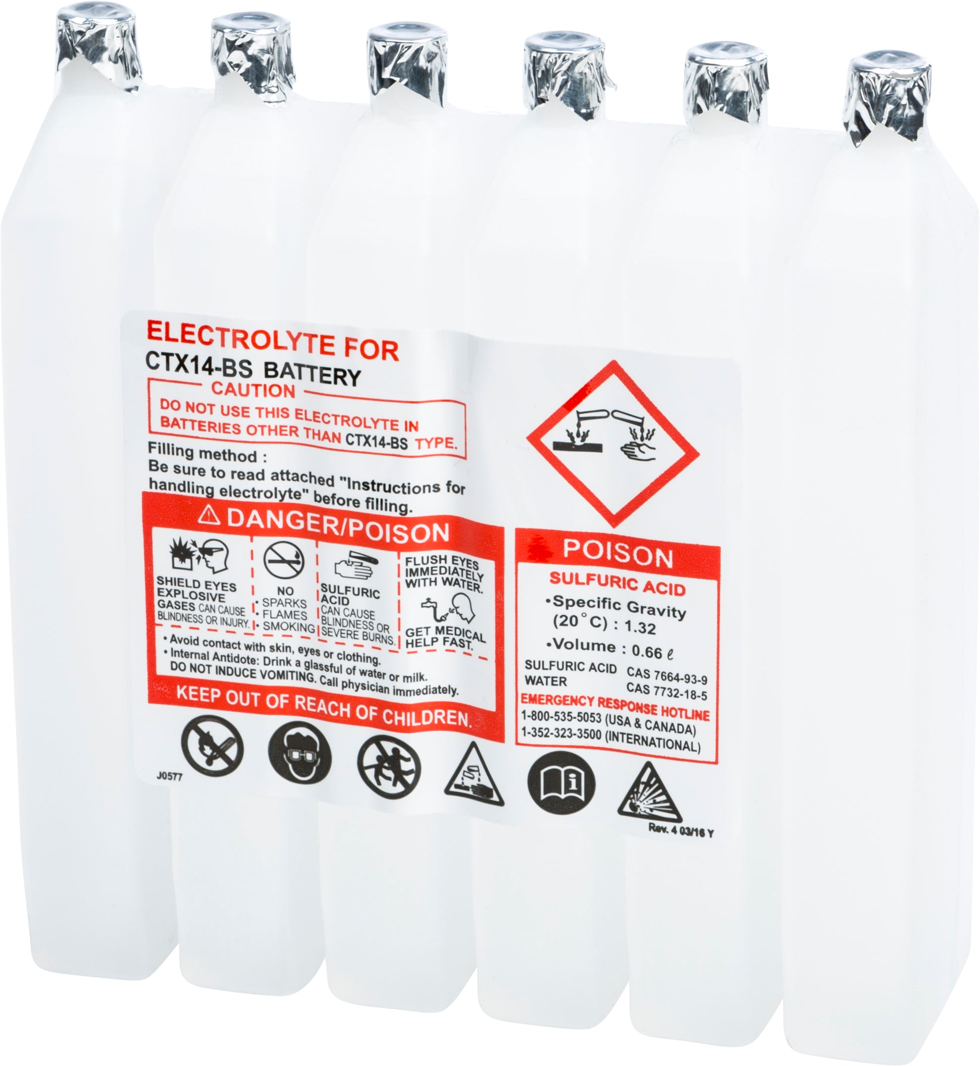 FIRE POWER Sealed Battery Electrolyte Pack 660cc for Fire Power Maintenance - Free Batteries - Kelly Motorsports