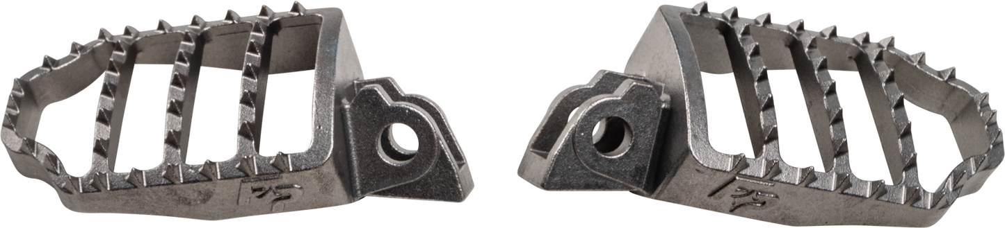 FIRE POWER Standard Gator Foot Pegs for Suzuki RM85 – 58 x 90 mm, Stainless Steel - Kelly Motorsports