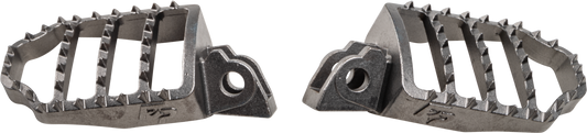 FIRE POWER Standard Gator Foot Pegs for Suzuki RM85 – 58 x 90 mm, Stainless Steel - Kelly Motorsports