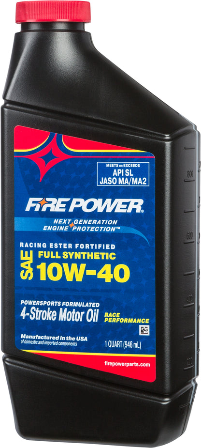 Fire Power Synthetic Ester Oil 10W - 40 4T Motorcycle Oil - 1 Quart Bottle - Kelly Motorsports