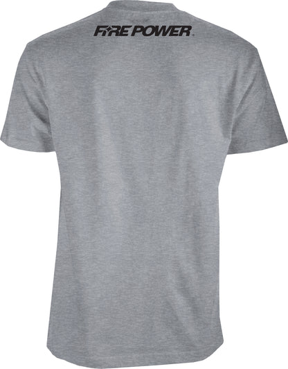 Fire Power Tee Grey Heather Large by FIRE POWER - Comfortable & Durable Casual Shirt - Kelly Motorsports