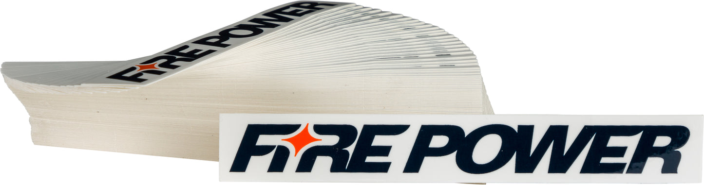 Fire Power White Sticker Pack (100 Sheets) - Part Number 99 - 8102 - Kelly Motorsports