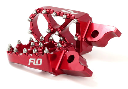 FLO MOTORSPORTS Pro Series Foot Pegs for Honda CRF450R – Red - Kelly Motorsports