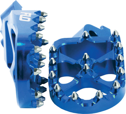 FLO MOTORSPORTS Pro Series Foot Pegs for Yamaha YZ250FX, YZ250X, YZ450FX, WR426F and WR400F - Blue - Kelly Motorsports