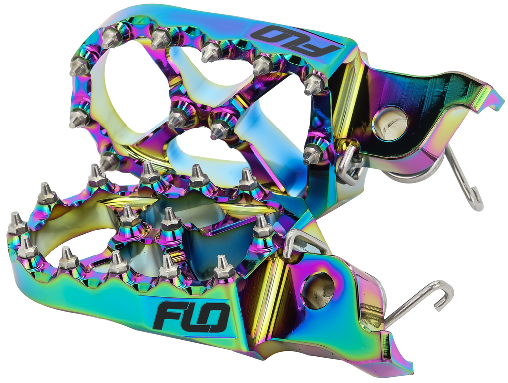 FLO MOTORSPORTS Pro Series Jet Fuel Foot Pegs for Kawasaki KX85 (2001 - 2010) - Kelly Motorsports