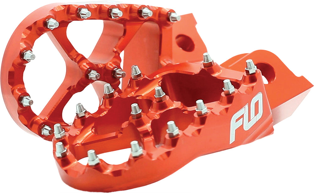FLO MOTORSPORTS Pro Series Orange Foot Pegs for Off - Road and Motocross Bikes - Kelly Motorsports