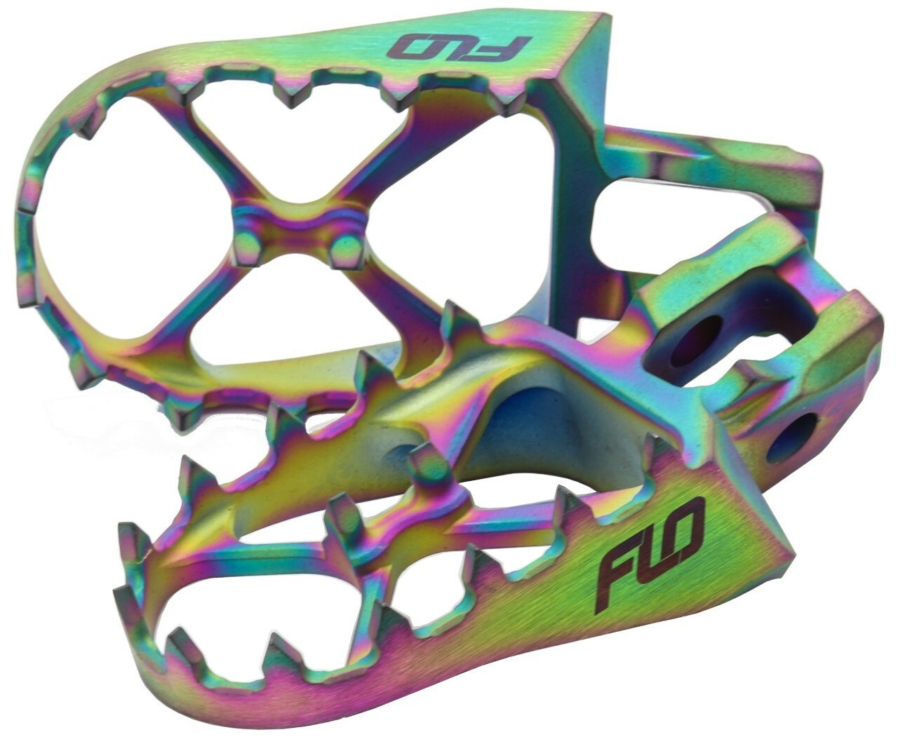 FLO MOTORSPORTS Titanium Foot Pegs Jet Fuel Gas/Hus/Ktm – Durable Billet Titanium Pedals for Off - Road Motorcycles - Kelly Motorsports