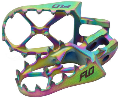 FLO MOTORSPORTS Titanium Foot Pegs Jet Fuel Honda/Kawasaki Part TI - 792JET - Kelly Motorsports