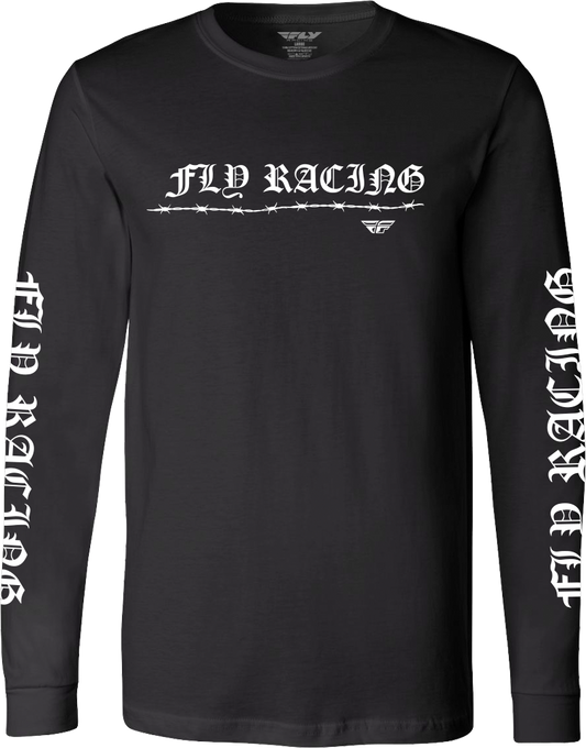 Fly Racing Barbed Wire Long Sleeve Black 2X - Premium Crew Neck Shirt - Kelly Motorsports