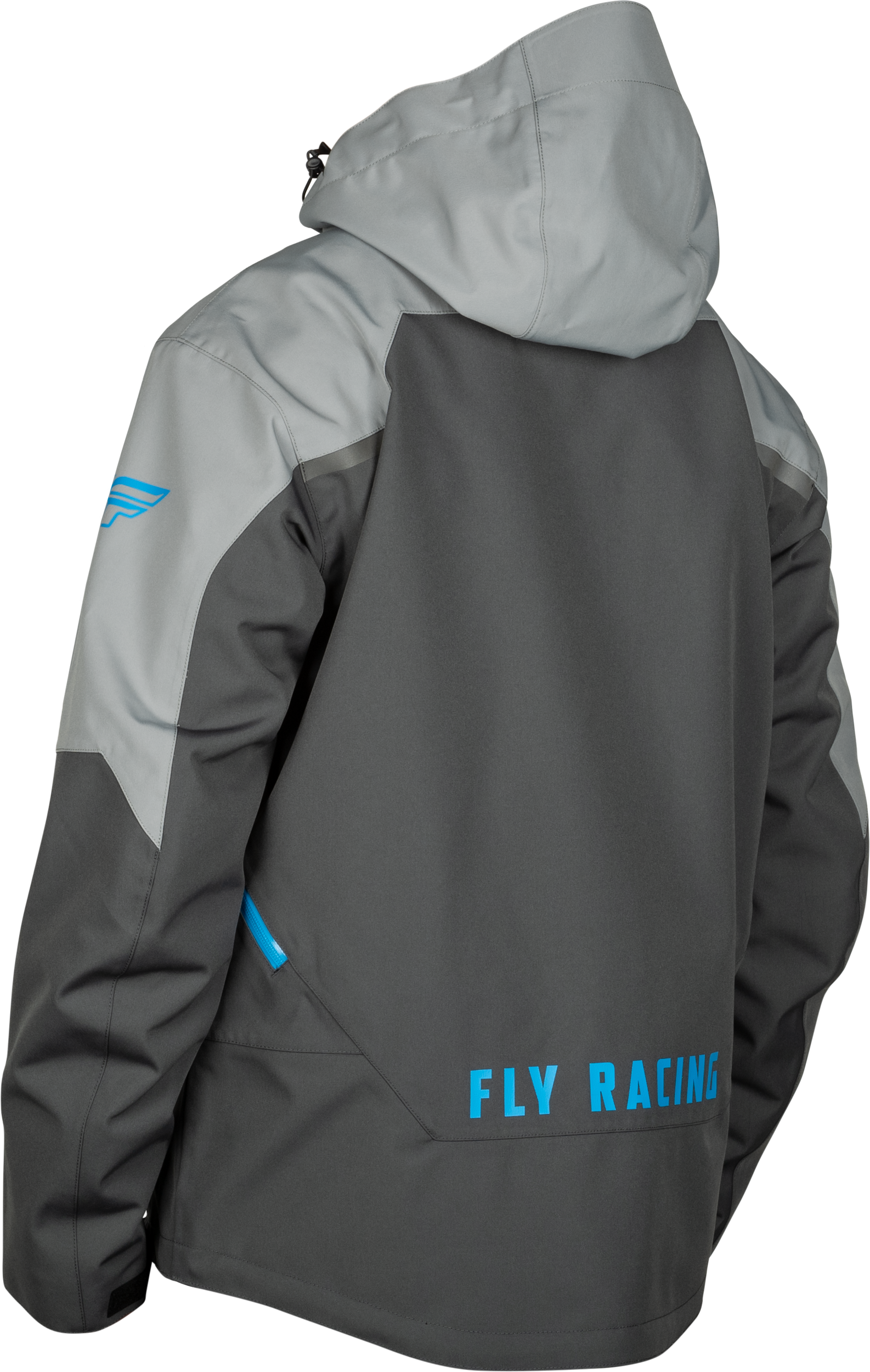 Fly Racing Carbon Jacket Grey/Blue 2X - Waterproof Snow Ski Jacket with Breathable Technology - Kelly Motorsports