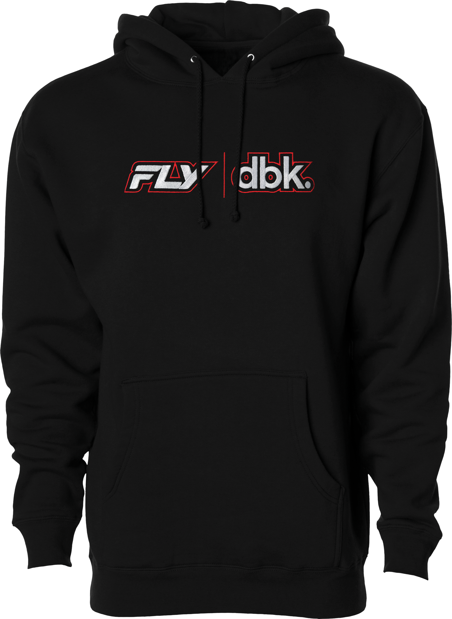 Fly Racing DBK Hoodie Black 2X - Comfortable 70% Cotton/30% Polyester Blend with Embroidered Artwork - Kelly Motorsports