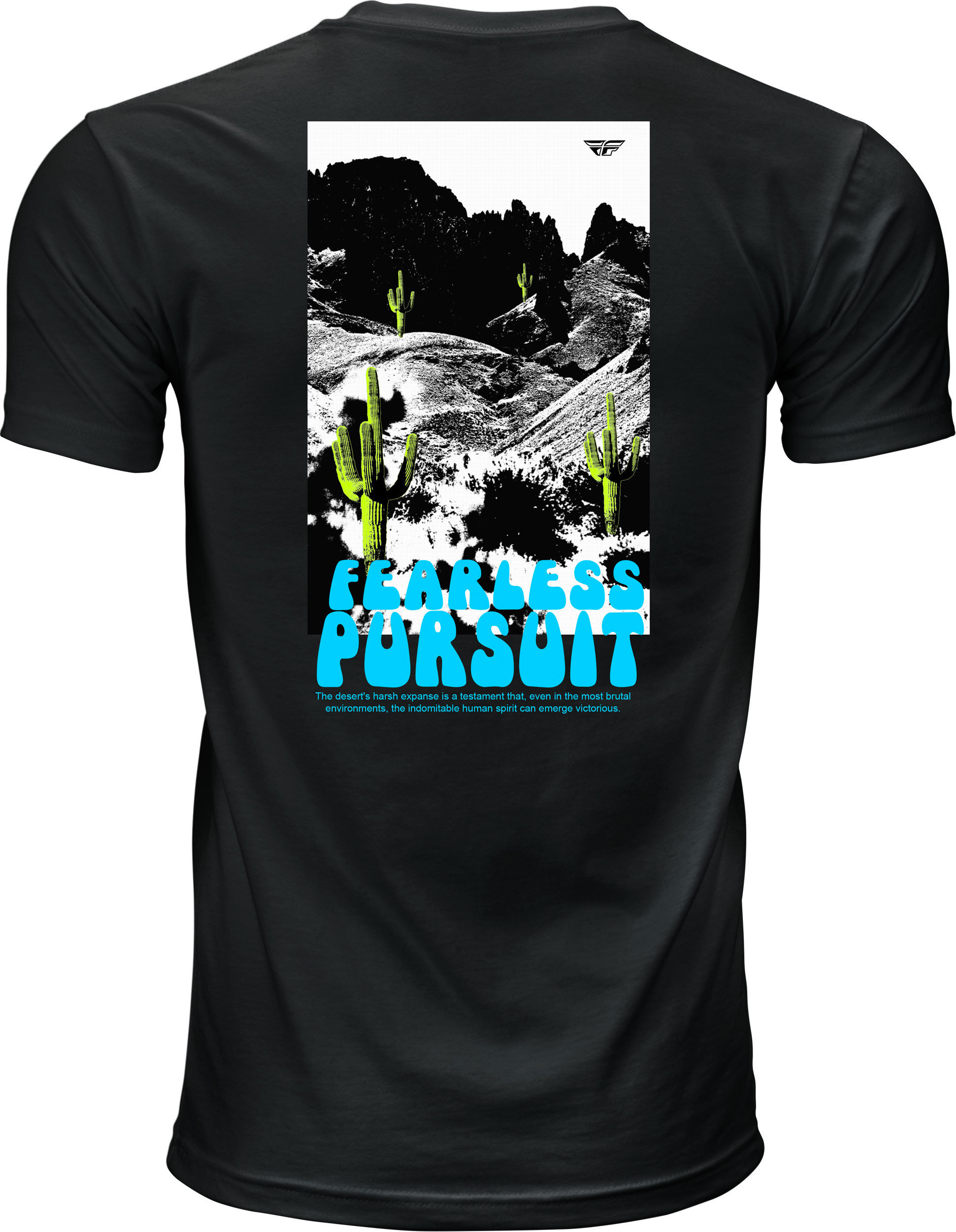 Fly Racing Desert Tee Black 2X - Premium Cotton Crew Neck T-Shirt - Kelly Motorsports