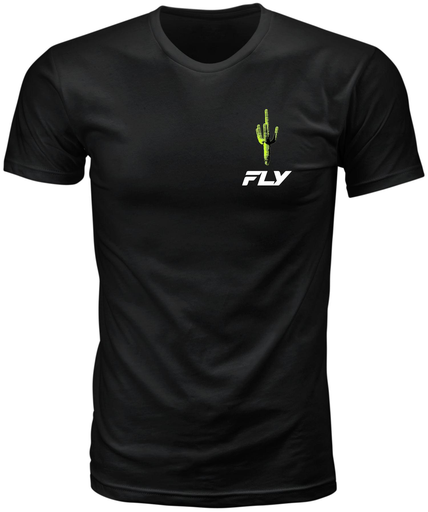 Fly Racing Desert Tee Black XL - Comfortable 100% Combed Ring - Spun Cotton Motorcycle T-Shirt - Kelly Motorsports