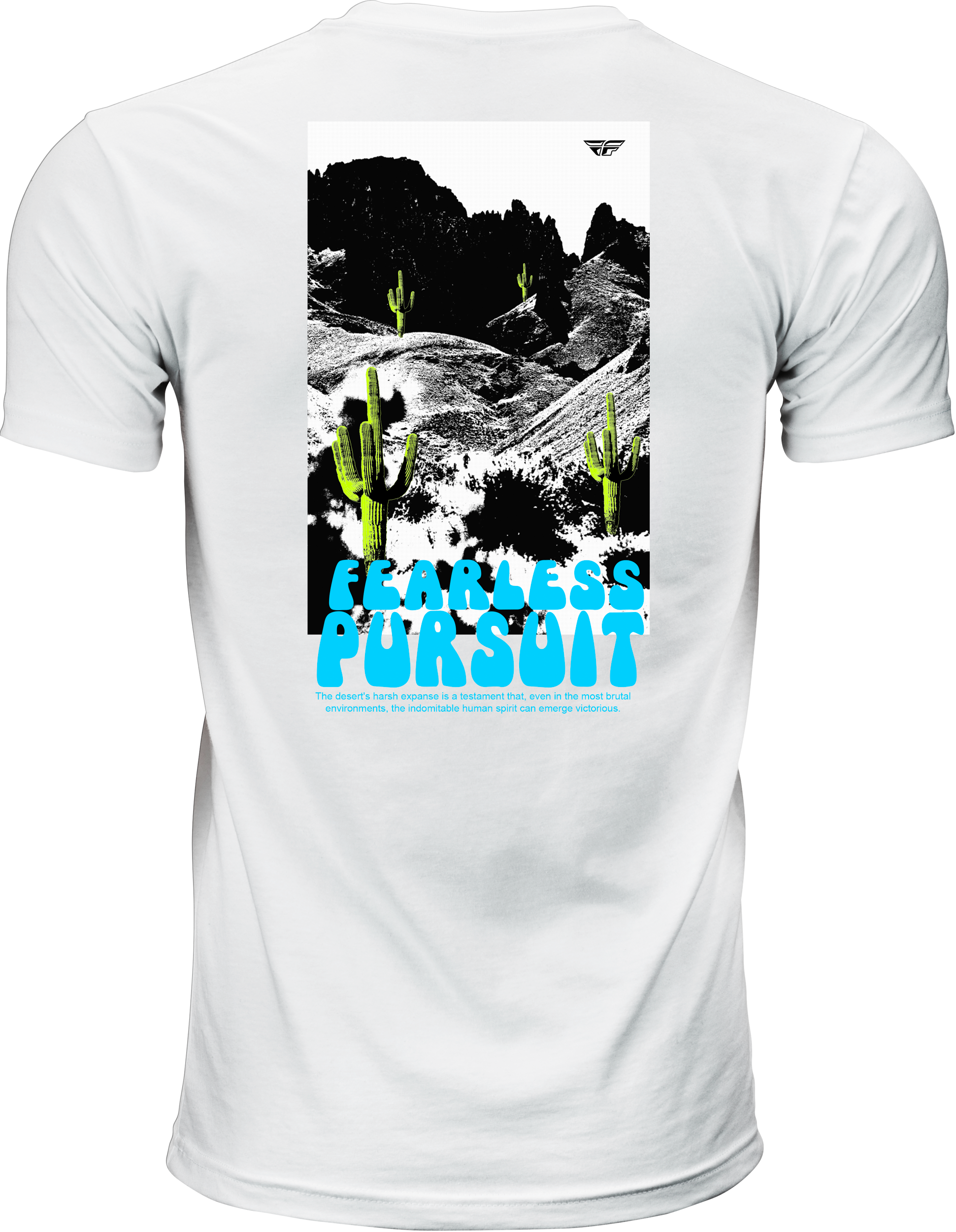 Fly Racing Desert Tee White 2X – Premium Combed Cotton Motorcycle T-Shirt - Kelly Motorsports